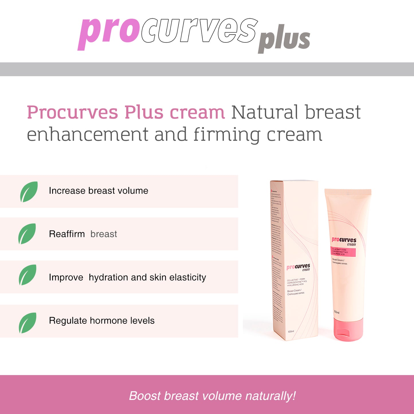 Pack 5 - Procurves Cápsulas y Crema para Aumentar el Pecho y Reafirmarlo - 2 Piezas (5) - 6