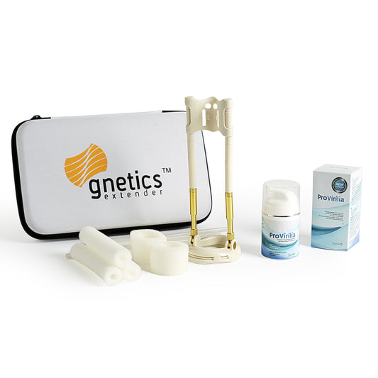 Gnetics Extender: Extensor de pene + Provirilia: Gel íntimo masculino efecto frío