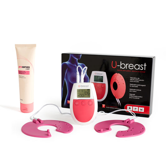 U-Breast + Procurves Plus: Aparato de electroestimulación y Cremas Procurves Plus para la estimulacion del pecho. 100ml