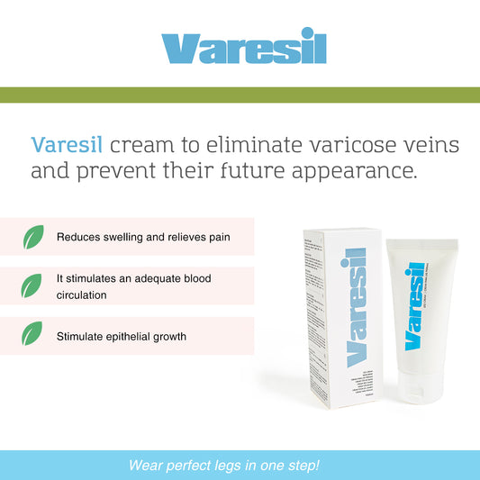Varesil capsulas y Varesil crema para prevenir y aliviar las varices