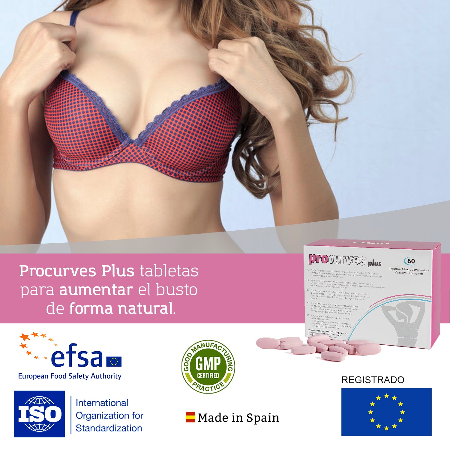 U-Breast + Procurves Plus: Aparato de electroestimulación y 60 cápsulas para aumentar el pecho y reafirmarlo - 4