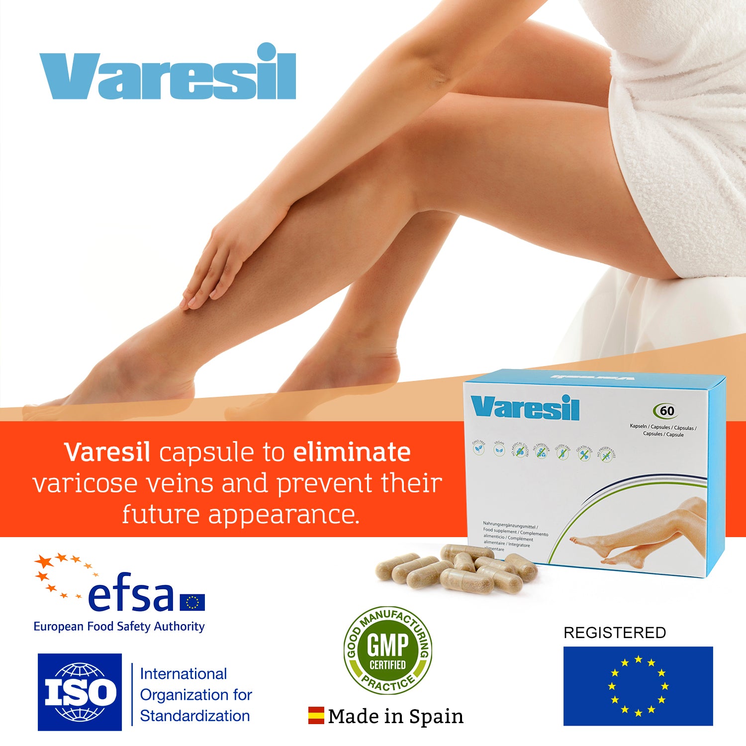 Varesil capsulas y Varesil crema para prevenir y aliviar las varices - 5