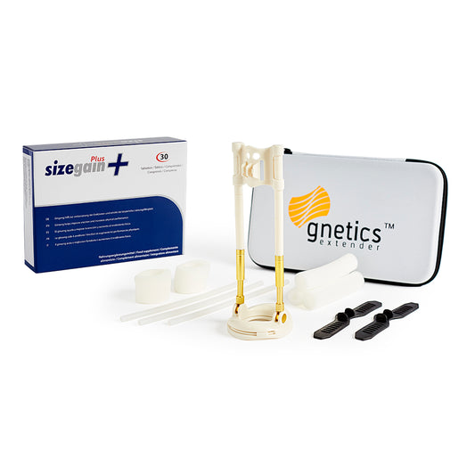 Gnetics Extender: Extensor de pene + SizeGain Plus: Pastillas para alargar el pene