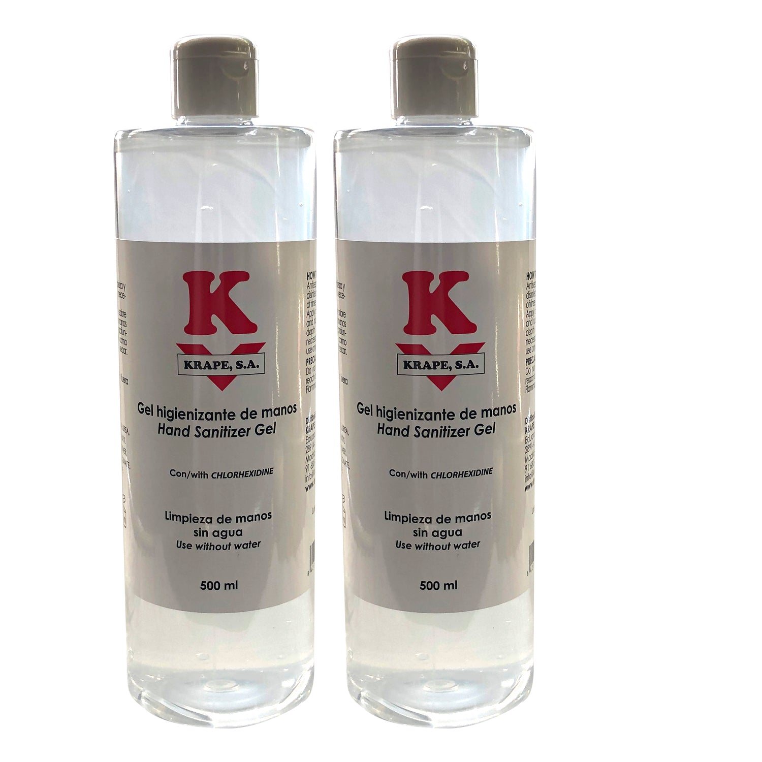 2 Geles Krape hidroalcoholico desinfectante tapon 500 ml