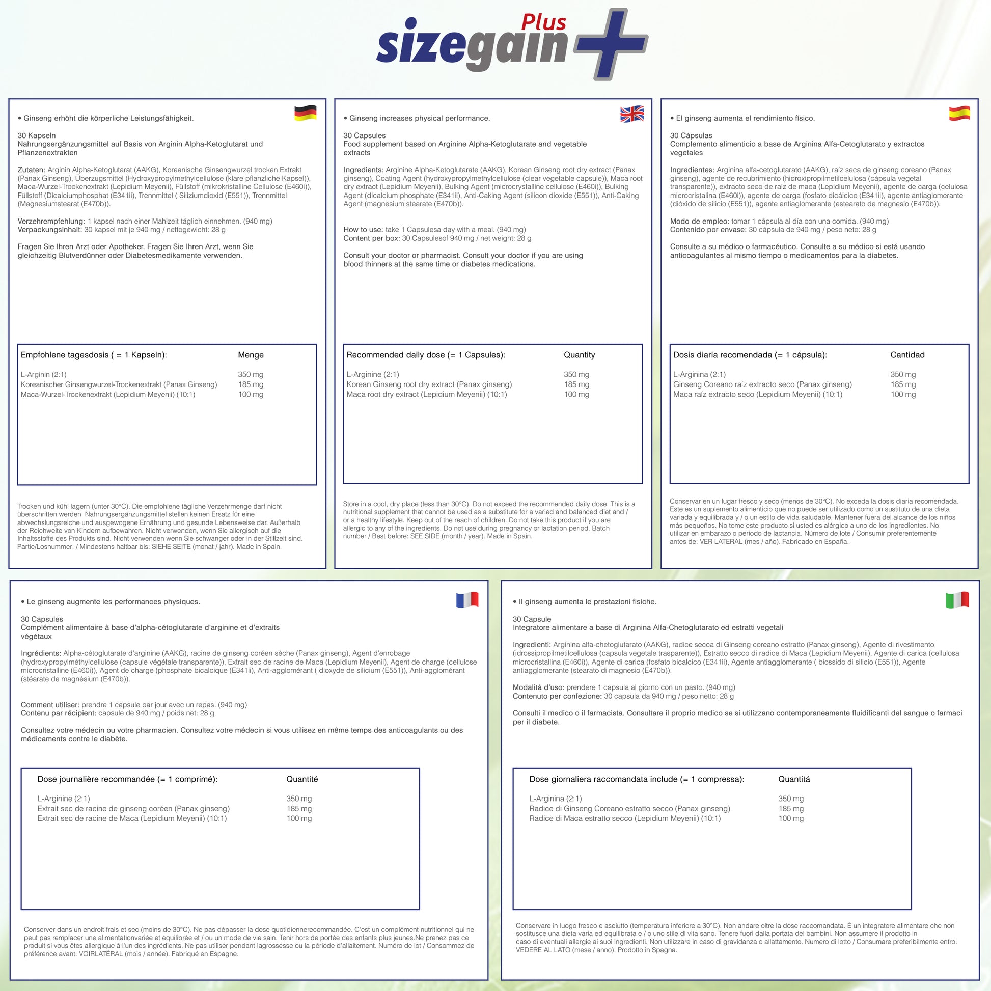 Alargamiento de pene - Gnetics Extender + 6 SizeGain Plus: Extensor y Pastillas para alargar el pene - 6