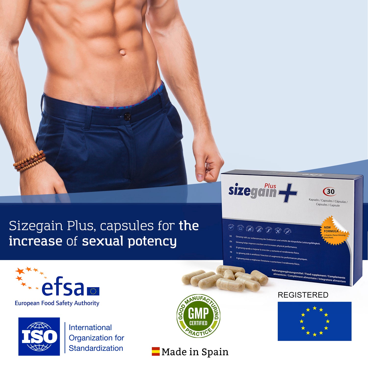SizeGain Plus: Pastillas para alargar el pene + Volume500: Pastillas para aumentar la cantidad de esperma + Provirilia: Gel íntimo masculino efecto frío - 4