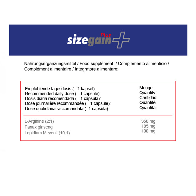 Nuevo Sizegain Plus, fórmula mejorada para aumentar la virilidad y potencia sexual.