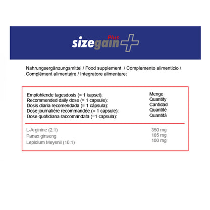 Nuevo Sizegain Plus, fórmula mejorada para aumentar la virilidad y potencia sexual.
